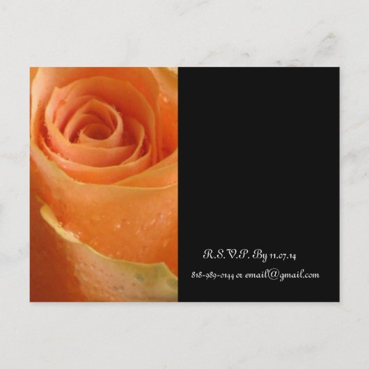 バラ結婚式招待状と好意 インビテーションポストカード (裏面)