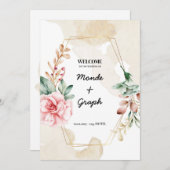 バラ結婚式招待状アート 招待状 (正面/裏面)