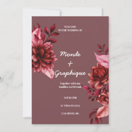 バラ結婚式招待状アート 招待状