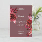 バラ結婚式招待状アート 招待状 (スタンド正面)