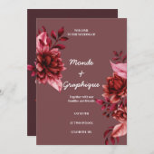 バラ結婚式招待状アート 招待状 (正面/裏面)