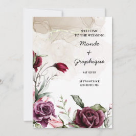 バラ結婚式招待状アート 招待状