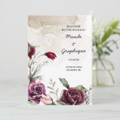 バラ結婚式招待状アート 招待状 (スタンド正面)