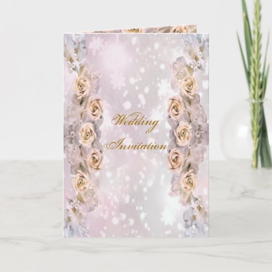 バラ結婚式招待状カード 招待状 (正面)