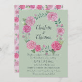 バラ結婚式招待状 招待状 (正面/裏面)