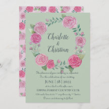 バラ結婚式招待状
