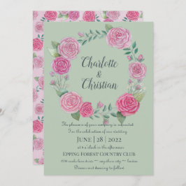 バラ結婚式招待状 招待状