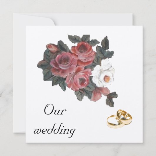 バラ結婚式招待状 招待状 (正面)