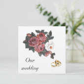 バラ結婚式招待状 招待状 (スタンド正面)