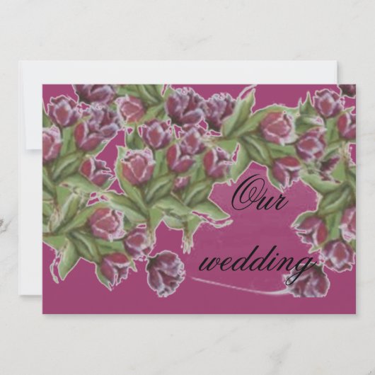 バラ結婚式招待状 招待状 (正面)