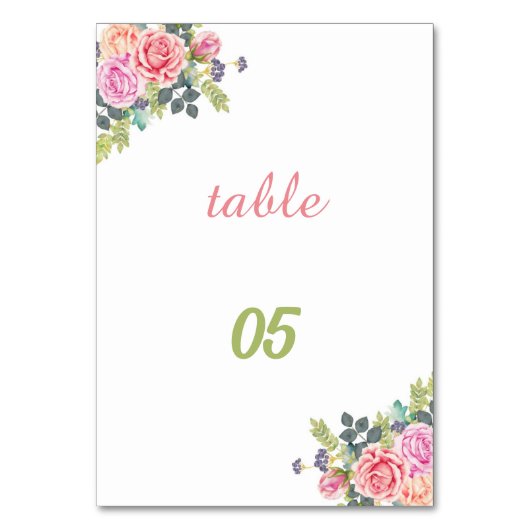 バラ結婚花 テーブルナンバー (正面)