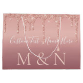 バラ結婚金ゴールドのパーソナライズされた抱き枕 ラージペーパーバッグ (裏面)