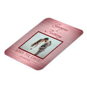 バラ結婚金ゴールドの写カスタム真の保存日付 マグネット (左側)