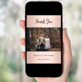 バラ結婚金ゴールドの写真サンキューカード 招待状