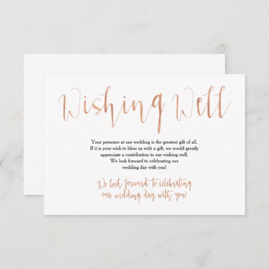 バラ結婚金ゴールドの願い井戸 エンクロージャーカード (正面/裏面)