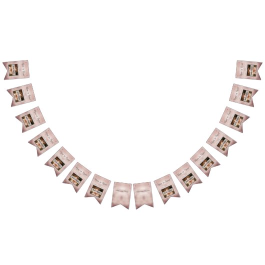 バラ結婚金ゴールドエレガントのモダンカスタム写真 バンティングフラッグ (全)