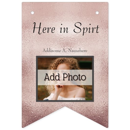 バラ結婚金ゴールドエレガントのモダンカスタム写真 バンティングフラッグ (第1の旗)