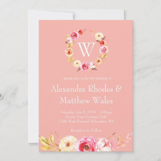 バラ統一 招待状 (正面)