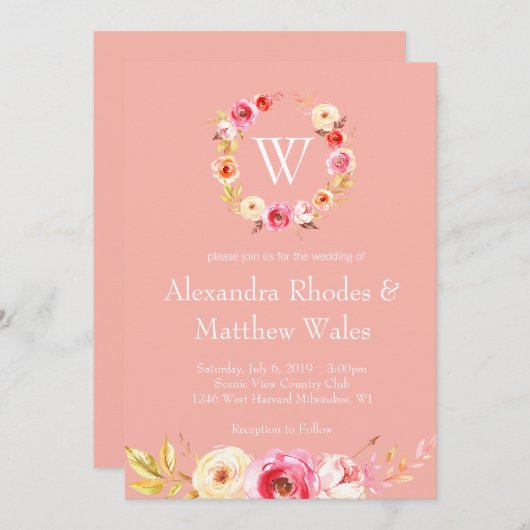 バラ統一 招待状 (正面/裏面)