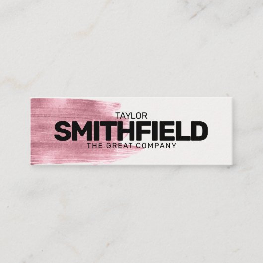 バラ絵を描シンプルモダントレンディー型 スキニー名刺 (正面)