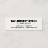 バラ絵を描シンプルモダントレンディー型 スキニー名刺 (裏面)