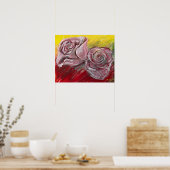 バラ絵を描テクスチャ ポスター (キッチン)