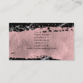 バラ絵を描金ゴールドストロークの白黒の大理石 名刺 (裏面)