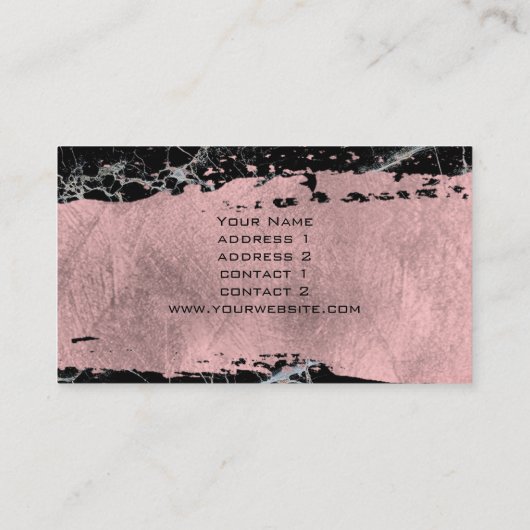 バラ絵を描金ゴールドストロークの白黒の大理石 名刺 (裏面)