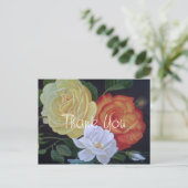 バラ絵画の感謝 ポストカード (スタンド正面)