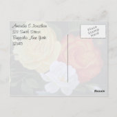 バラ絵画の感謝 ポストカード (裏面)