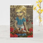 バラ絵画の赤いグリーティングカード カード (黄色い花)