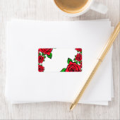 バラ絵画フラワーズ縁どレッドローズ花びらアート ラベル (インサイチュ)