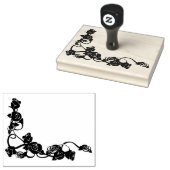 バラ縁どコーナー、4" x 5"ゴムスタンプ ラバースタンプ (押印)