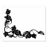 バラ縁どコーナー、4" x 5"ゴムスタンプ ラバースタンプ (インプリント)