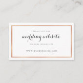 バラ縁どモダン結婚金ゴールドのWebサイトカード エンクロージャーカード (正面)