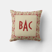 バラ縁どモノグラム枕 クッション (裏面)