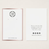 バラ縁ど金ゴールドカスタムロゴイヤリング表示 (正面&裏面)