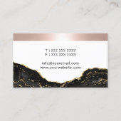 バラ縁ど金ゴールドブモダンラック&金ゴールド大理石 名刺 (裏面)