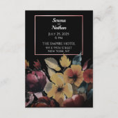 バラ縁ど金ゴールドワイルドフラワー結婚の詳細 エンクロージャーカード (裏面)