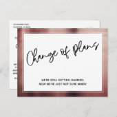 バラ縁ど金ゴールド延期計結婚画 ポストカード (正面/裏面)