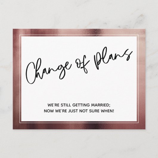 バラ縁ど金ゴールド延期計結婚画 ポストカード (正面)