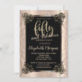 バラ縁ど金ゴールド金ゴールドマンダラ50th誕生日パーティー 招待状 (正面)