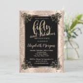 バラ縁ど金ゴールド金ゴールドマンダラ50th誕生日パーティー 招待状 (スタンド正面)