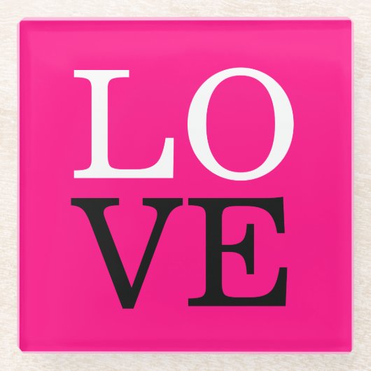 バラ背景結婚愛 ガラスコースター (正面)