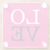 バラ背景結婚愛 ガラスコースター (裏面)