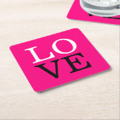 バラ背景結婚愛 スクエアペーパーコースター (アングル)