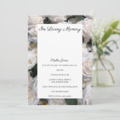 バラ背景葬儀招待状 招待状 (スタンド正面)