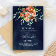 バラ自然テラコッタフローラネイビー結婚ズ詳細