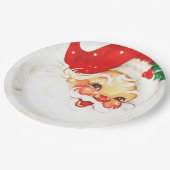 バラ色が頬をかき立て笑うヴィンテージサンタ  ペーパープレート (アングル)