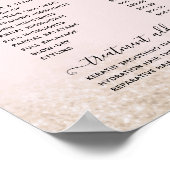 バラ色とゴールドのグリッター ヘアサロン 料金表 ポスター (角)